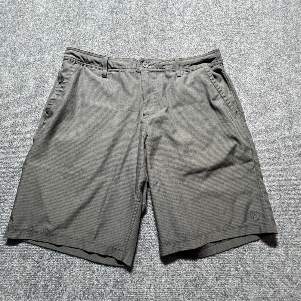 Hang Ten Mens Hybrid Shorts Grey Micro Stripe Size 38 Quick Dry Board Shorts
